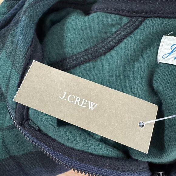J. Crew Double Knit Half Zip Pullover Men Small In Print Green Plaid NWT TP-3501 - Picture 8 of 11